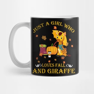 Just A Girl Who Loves Fall & Giraffe Funny Thanksgiving Gift Mug